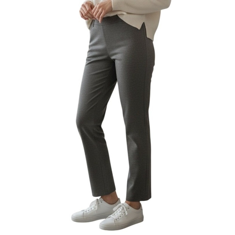 Quince Stretch Ponte Straight Leg 4-Pocket Pant Charcoal Gray Medium Tall Office